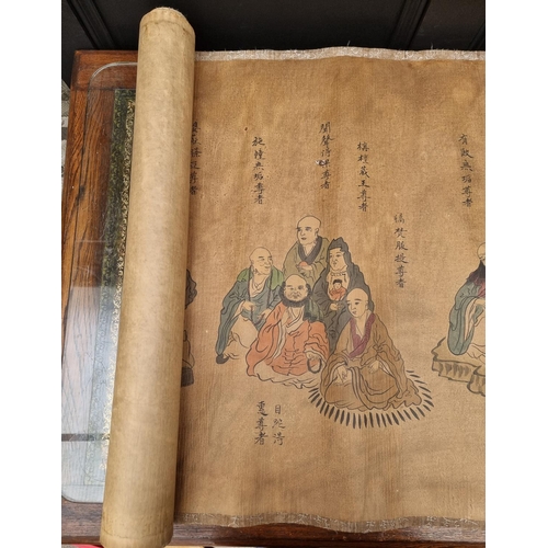 1730 - Chinese School, an extremely large watercolour scroll, 70cm x 675cm; together with another watercolo... 