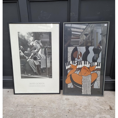 1742 - A small group of pictures, to include two jazz posters, largest 92 x 61cm.... 