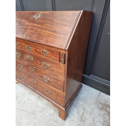 1752 - A Georgian mahogany bureau, 93cm wide x 110cm high, (a.f.).