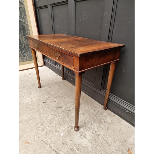 1763 - An Edwardian mahogany two drawer side table, 106cm wide. 