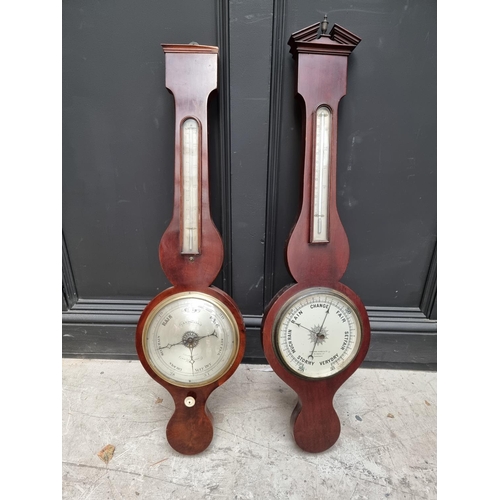 1773 - Two antique mahogany banjo barometers. 