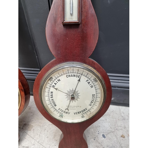 1773 - Two antique mahogany banjo barometers. 