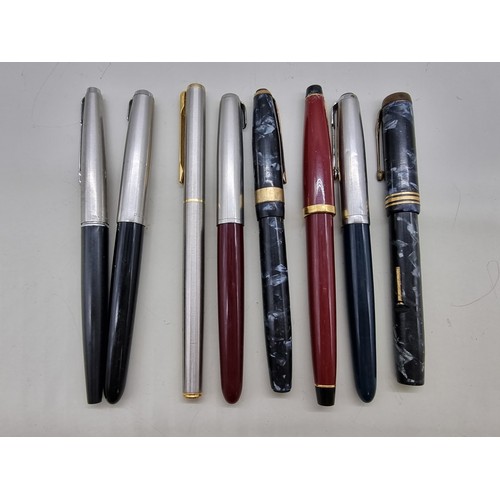 1621 - Eight various pens, two with 14k nibs.