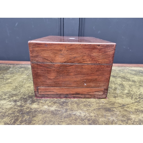 1125 - A Victorian rosewood toilet box, with electroplate mounted fittings, 30.5cm wide.