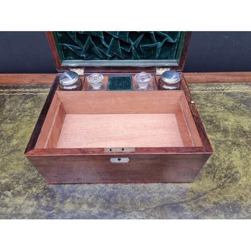 1125 - A Victorian rosewood toilet box, with electroplate mounted fittings, 30.5cm wide.