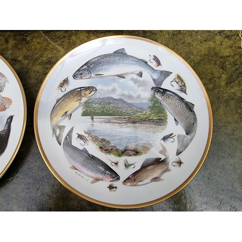 1599 - Angling: a novelty fishing diorama, 32.5cm wide; together with three prints; and three Coalport 'McP... 