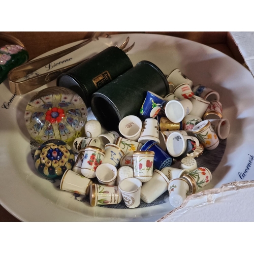 1767 - A mixed group of ceramics, to include Royal Crown Derby Imari; and a set of four glass sundae dishes... 