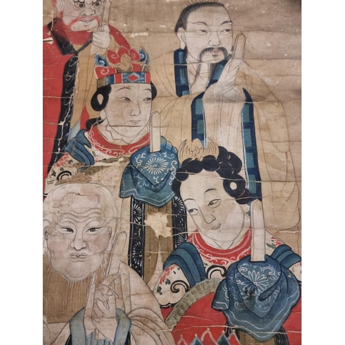 1730 - Chinese School, an extremely large watercolour scroll, 70cm x 675cm; together with another watercolo... 