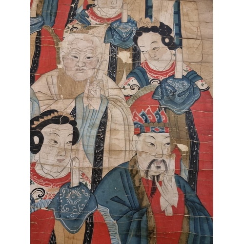 1730 - Chinese School, an extremely large watercolour scroll, 70cm x 675cm; together with another watercolo... 