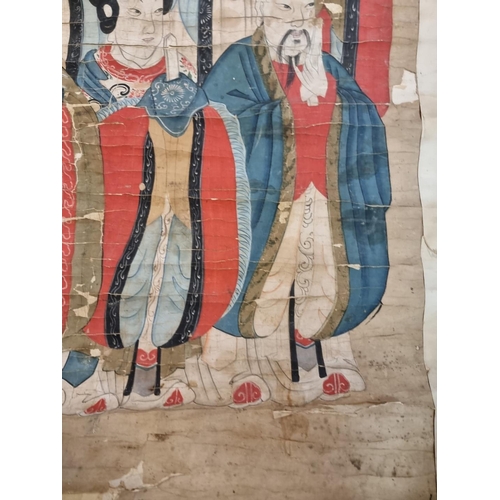 1730 - Chinese School, an extremely large watercolour scroll, 70cm x 675cm; together with another watercolo... 