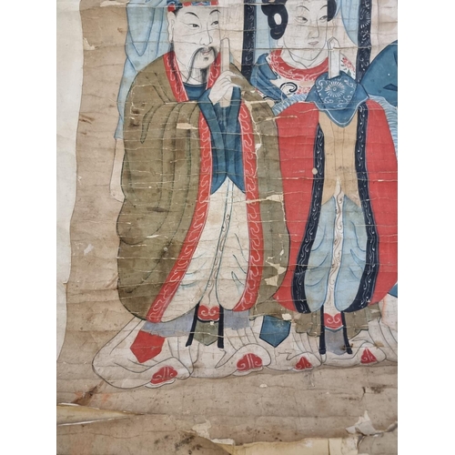 1730 - Chinese School, an extremely large watercolour scroll, 70cm x 675cm; together with another watercolo... 