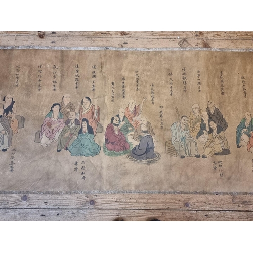 1730 - Chinese School, an extremely large watercolour scroll, 70cm x 675cm; together with another watercolo... 