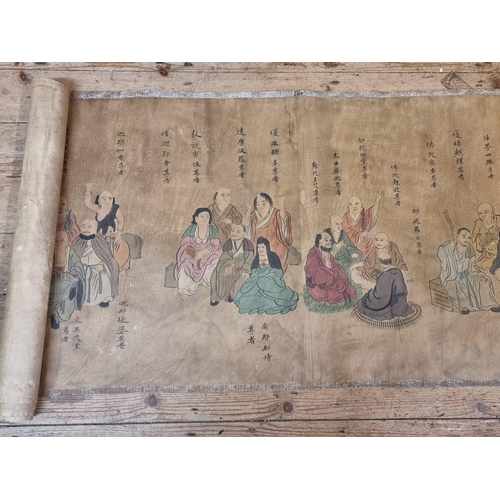 1730 - Chinese School, an extremely large watercolour scroll, 70cm x 675cm; together with another watercolo... 