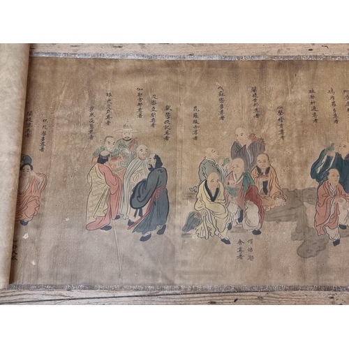 1730 - Chinese School, an extremely large watercolour scroll, 70cm x 675cm; together with another watercolo... 