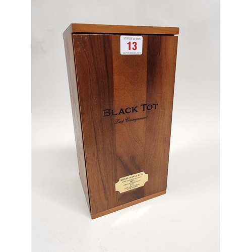 13 - A 70cl bottle of Black Tot 'Last Consignment' British Royal Naval Rum, 54.3% abv, in walnut case, wi... 