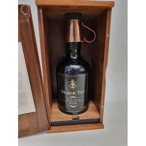 13 - A 70cl bottle of Black Tot 'Last Consignment' British Royal Naval Rum, 54.3% abv, in walnut case, wi... 