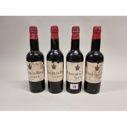 18 - Four half bottles of Oloroso Viejisimo Sherry, Antonio de la Riva, 1940s bottling. (4)... 