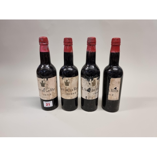 21 - Four half bottles of Oloroso Viejisimo sherry, Antonio de la Riva, 1940s bottling. (4)... 