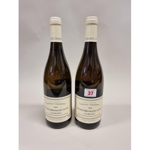 37 - Two 75cl bottles of Puligny Mantrachet Les Referts, 2002, Vincent Girardin. (2)... 
