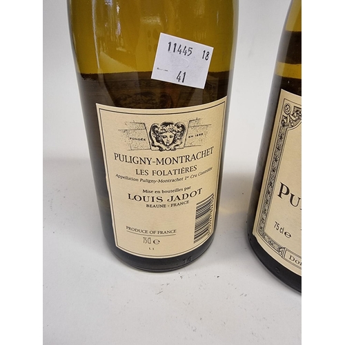 52 - Three 75cl bottles of Puligny Montrachet 1er Cru Les Folatieres, 2000, Louis Jadot. (3)... 