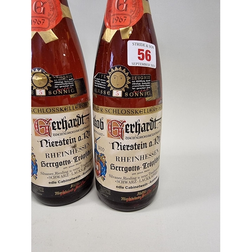 56 - Three 75cl bottles of Niersteiner Hergottstroppfchen Auslese, 1967, Gerhardt. (3)... 