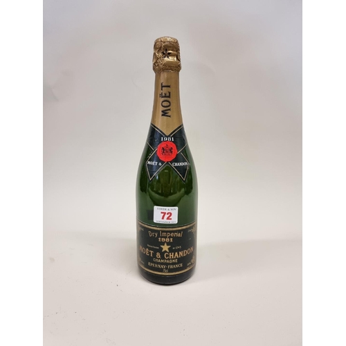 72 - A 75cl bottle of Moet & Chandon 'Dry Imperial' 1981 vintage champagne.