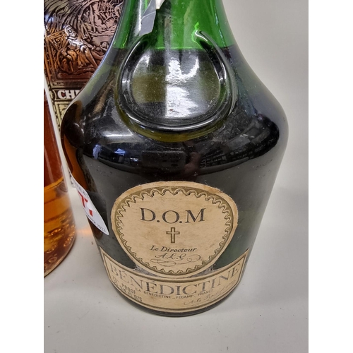 77 - A 23 3/4 fl.oz. bottle of DOM Benedictine, 1960s bottling; together with 75cl bottle of Chivas Regal... 