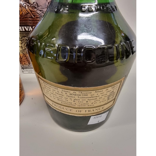 77 - A 23 3/4 fl.oz. bottle of DOM Benedictine, 1960s bottling; together with 75cl bottle of Chivas Regal... 