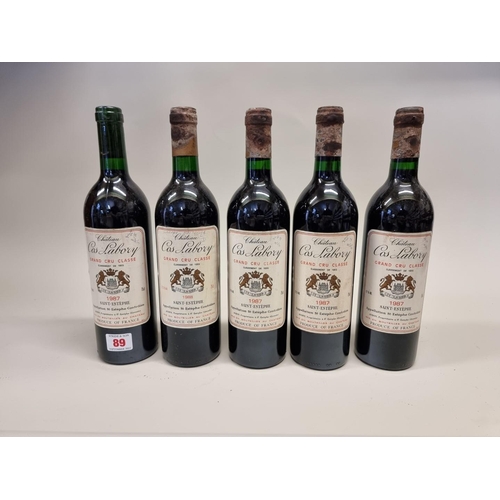 89 - Five 75cl bottles of Chateau Cos Labory, Saint-Estephe 1987. (5)