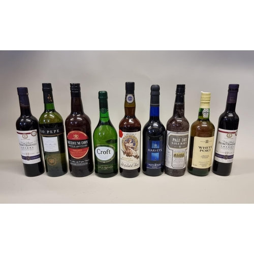 98 - Seven bottles of Sherry, to include two 50cl bottles of Pedro Jiminez 12 year old, (seal on one brok... 