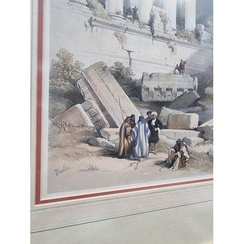 1350 - After David Roberts, 'Baalbec', I.49.5 x 32.5cm; 'Site of Petra', I.36 x 51cm; 'Approach to Mount Si... 