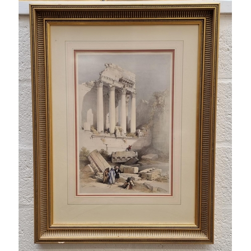 1350 - After David Roberts, 'Baalbec', I.49.5 x 32.5cm; 'Site of Petra', I.36 x 51cm; 'Approach to Mount Si... 