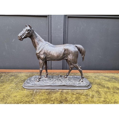 1410 - P J Mene, a bronze figure of a horse, signed, 30cm high.