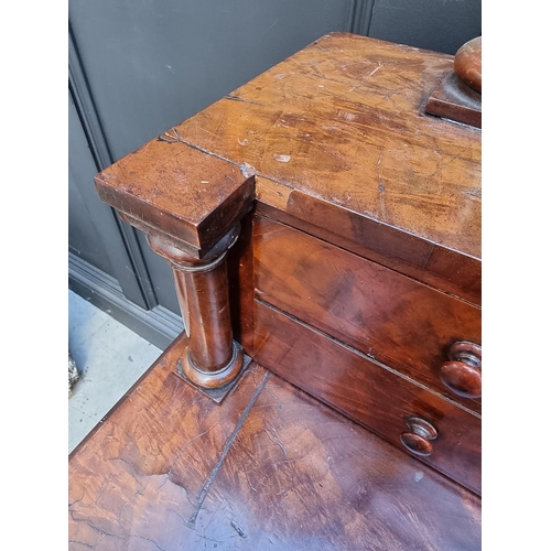 1010 - An unusual French Empire mahogany mirror back chest, indistinctly stamped 'G Jacop', 89.5cm wide.... 