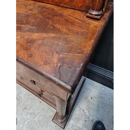 1010 - An unusual French Empire mahogany mirror back chest, indistinctly stamped 'G Jacop', 89.5cm wide.... 