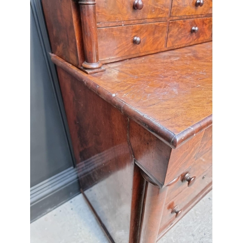 1010 - An unusual French Empire mahogany mirror back chest, indistinctly stamped 'G Jacop', 89.5cm wide.... 