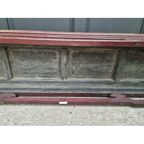 1036 - An antique Chinese hardwood alter style table, 133.5cm wide, (probably reduced in height).... 