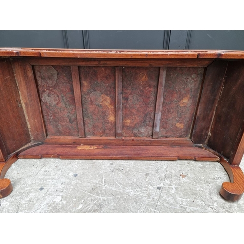 1037 - A Chinese carved burr and hardwood opium table, 95.5cm wide.