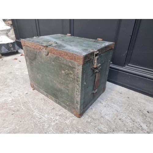 1056 - A US Navy green painted chest, 54cm wide.