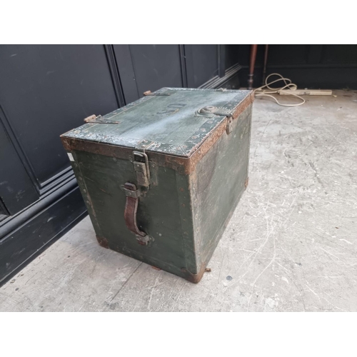 1056 - A US Navy green painted chest, 54cm wide.