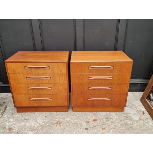 1096 - A pair of G-Plan teak chest of drawers, 71cm wide, (s.d.); together with a similar circular stool. (... 