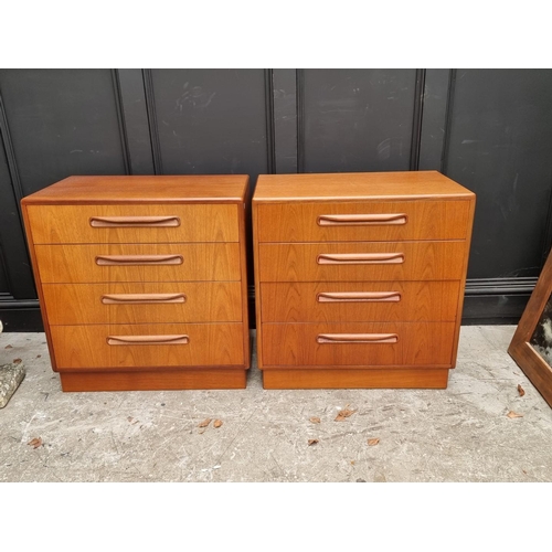 1096 - A pair of G-Plan teak chest of drawers, 71cm wide, (s.d.); together with a similar circular stool. (... 