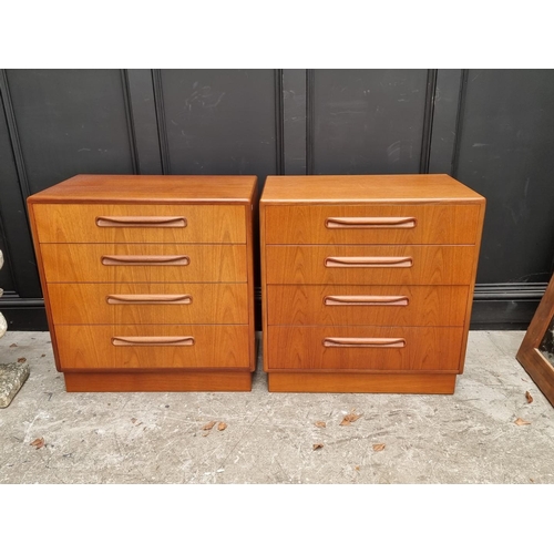 1096 - A pair of G-Plan teak chest of drawers, 71cm wide, (s.d.); together with a similar circular stool. (... 