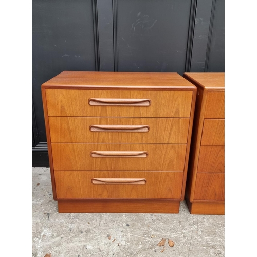 1096 - A pair of G-Plan teak chest of drawers, 71cm wide, (s.d.); together with a similar circular stool. (... 