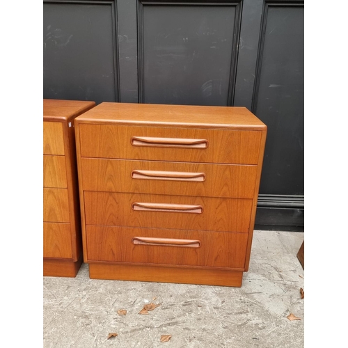 1096 - A pair of G-Plan teak chest of drawers, 71cm wide, (s.d.); together with a similar circular stool. (... 