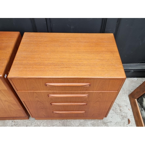 1096 - A pair of G-Plan teak chest of drawers, 71cm wide, (s.d.); together with a similar circular stool. (... 