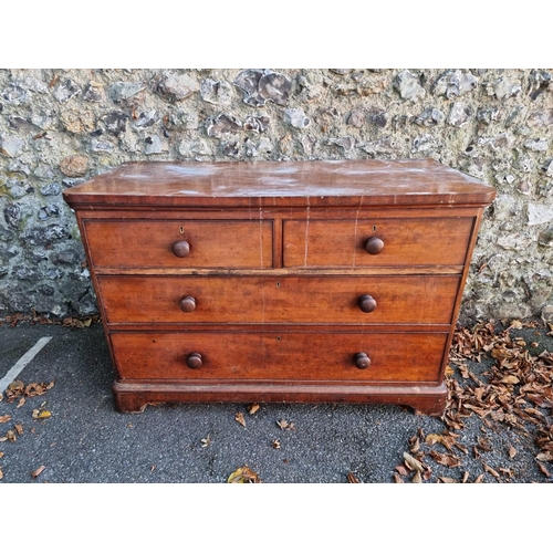 1097 - A Victorian mahogany and marble top chest, 117.5cm wide. 