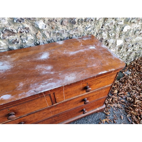 1097 - A Victorian mahogany and marble top chest, 117.5cm wide. 