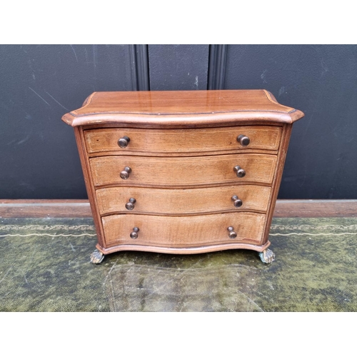 1166 - An early 20th century mahogany, line inlaid and satinwood crossbanded chest of drawers, 20cm high x ... 