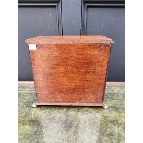 1166 - An early 20th century mahogany, line inlaid and satinwood crossbanded chest of drawers, 20cm high x ... 